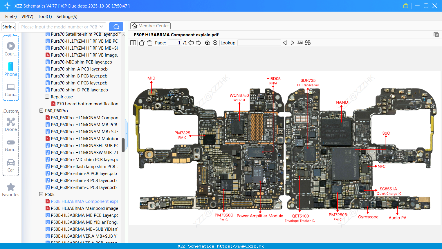 Huawei P50E HL3ABRMA Component Explain